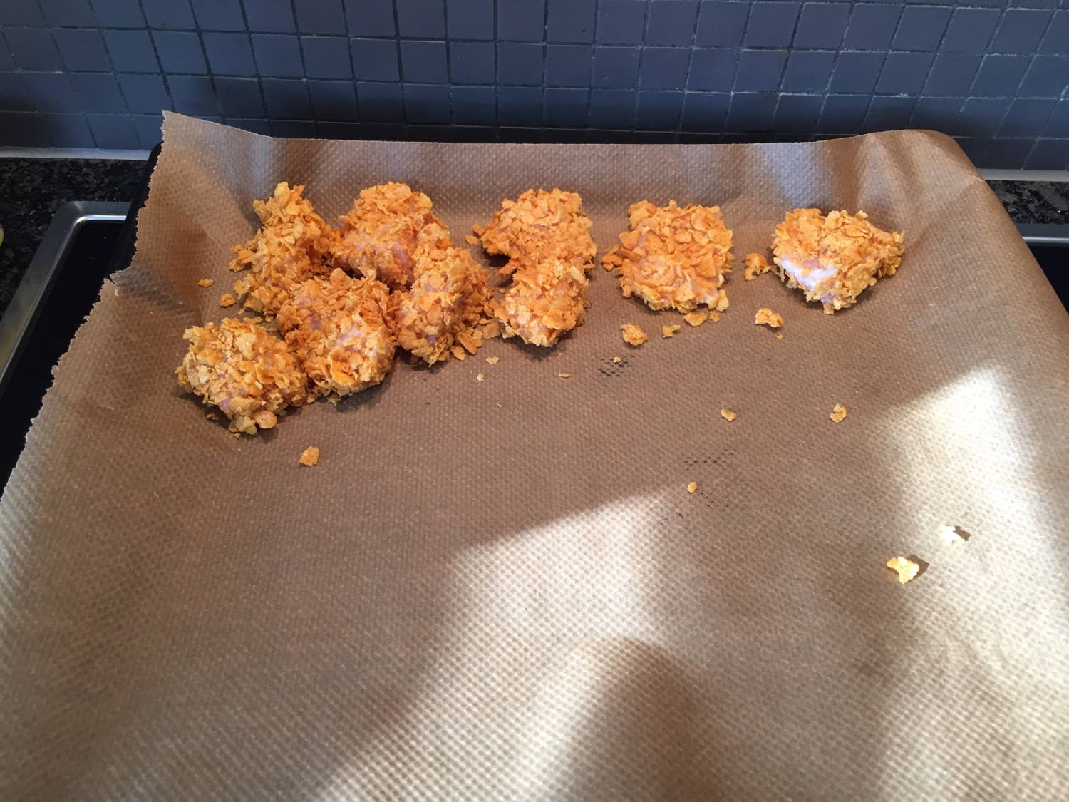 Homemade chicken nuggets.
