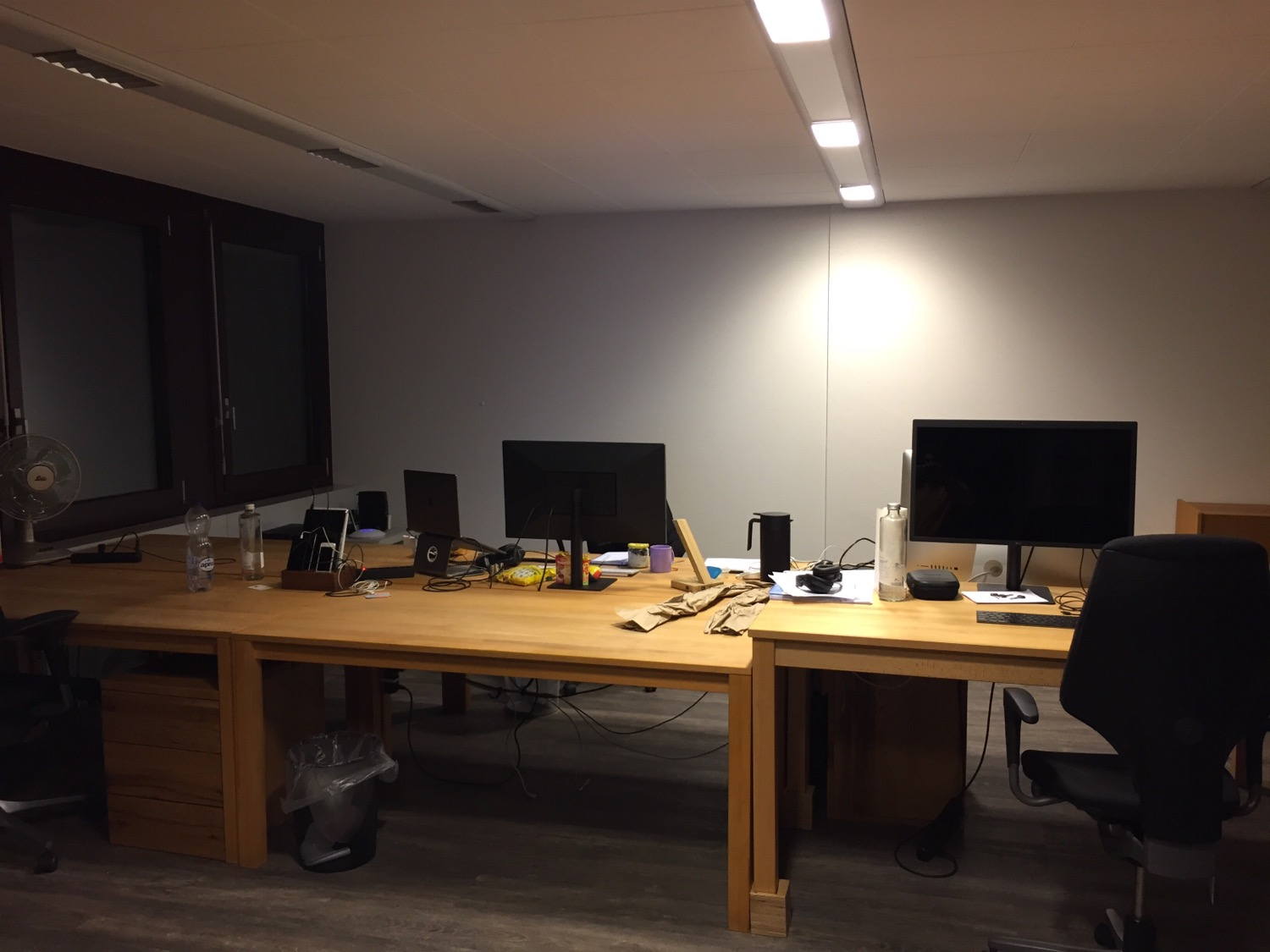 Last day in the mostly empty office.
