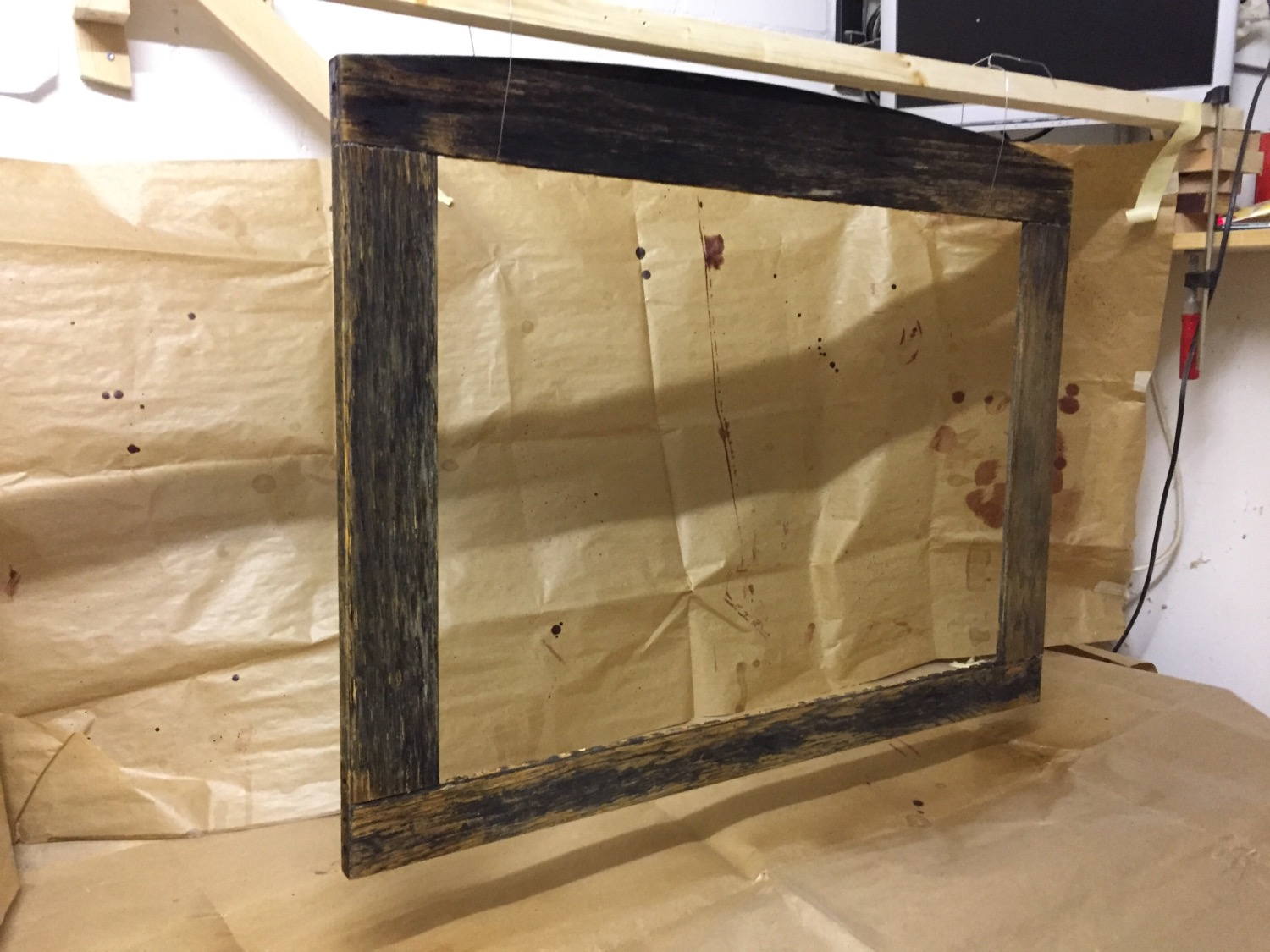 My latest project a picture frame from reclaimed wood. Birthday present for my father.
