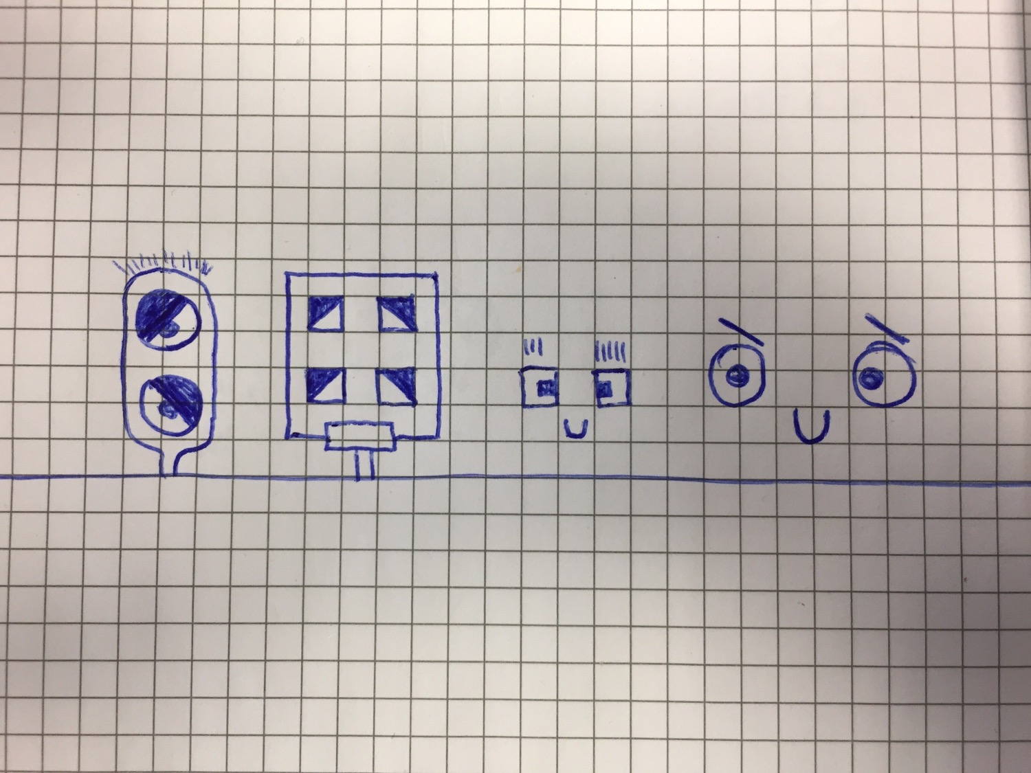 Faces staring at you.
