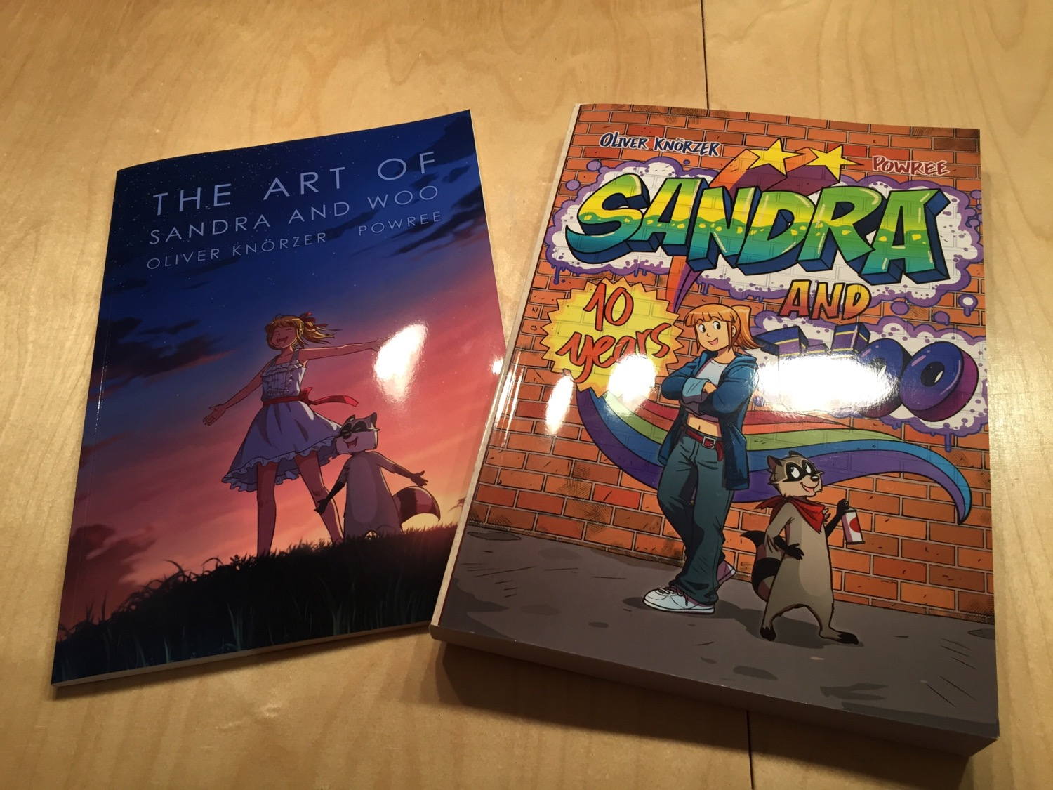 Finally got the books of the Sandra and Woo webcomic Kickstarter- happy!
