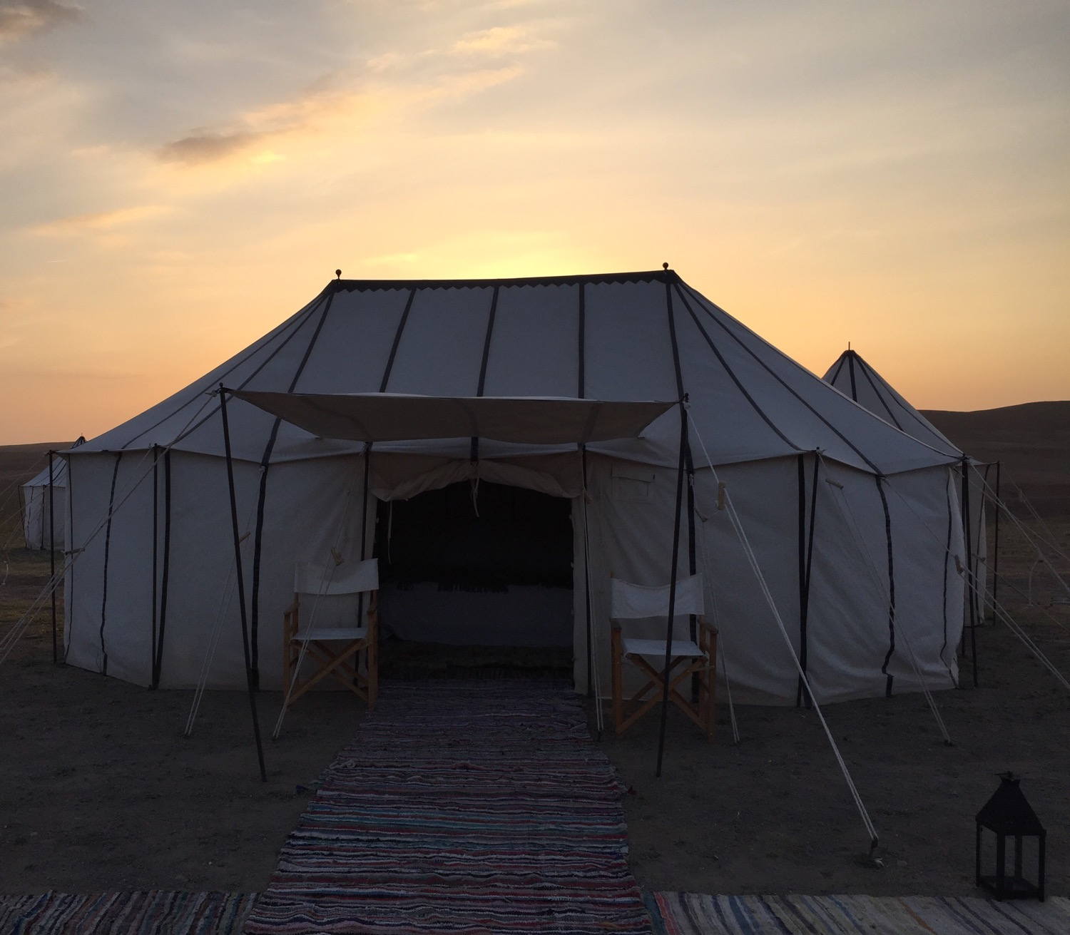 Tent in the desert. Our place for the night from Sunday to Monday.
