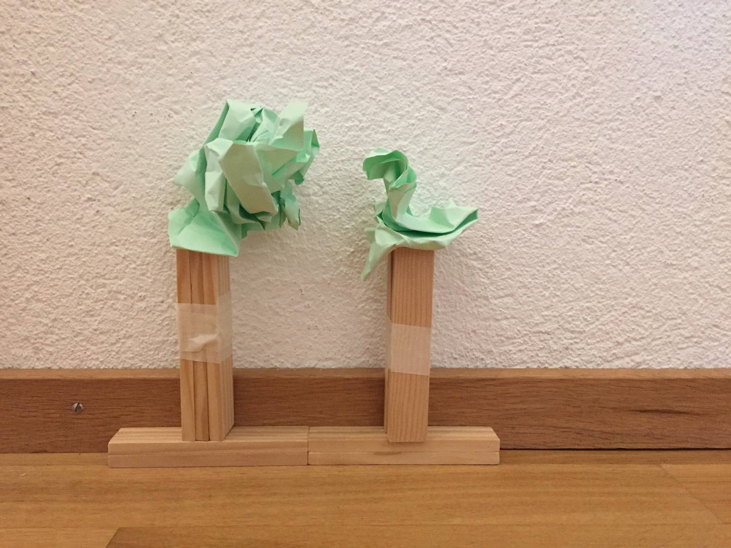 Trees from paper and Kaplas - designed by my daughter.
