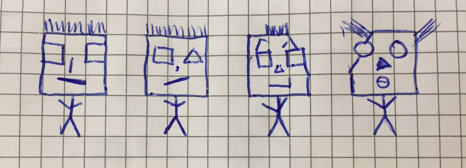 Small humans with strange heads - today&rsquo;s doodle.
