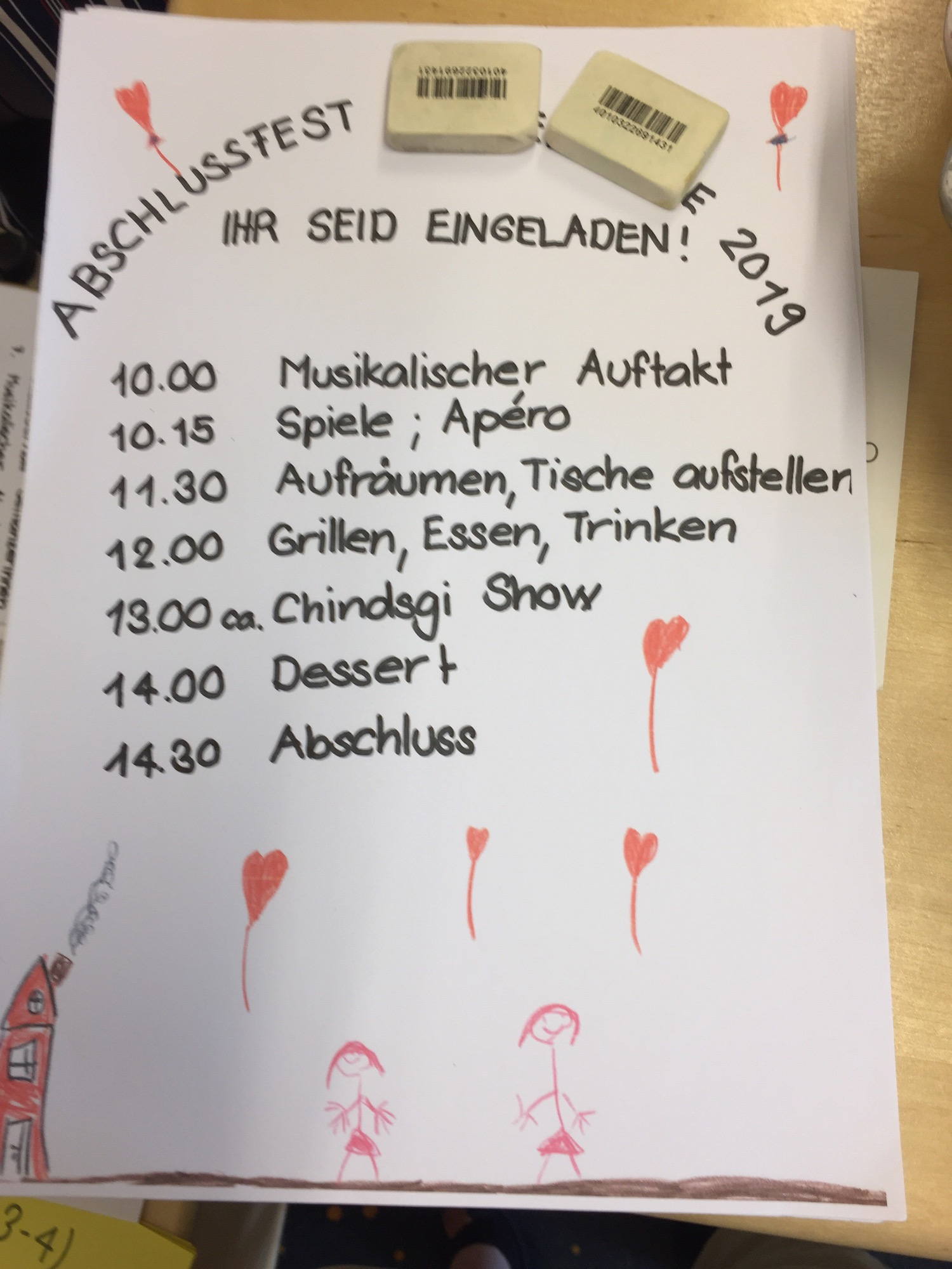 At the yearly BBQ party at the kindergarten.
