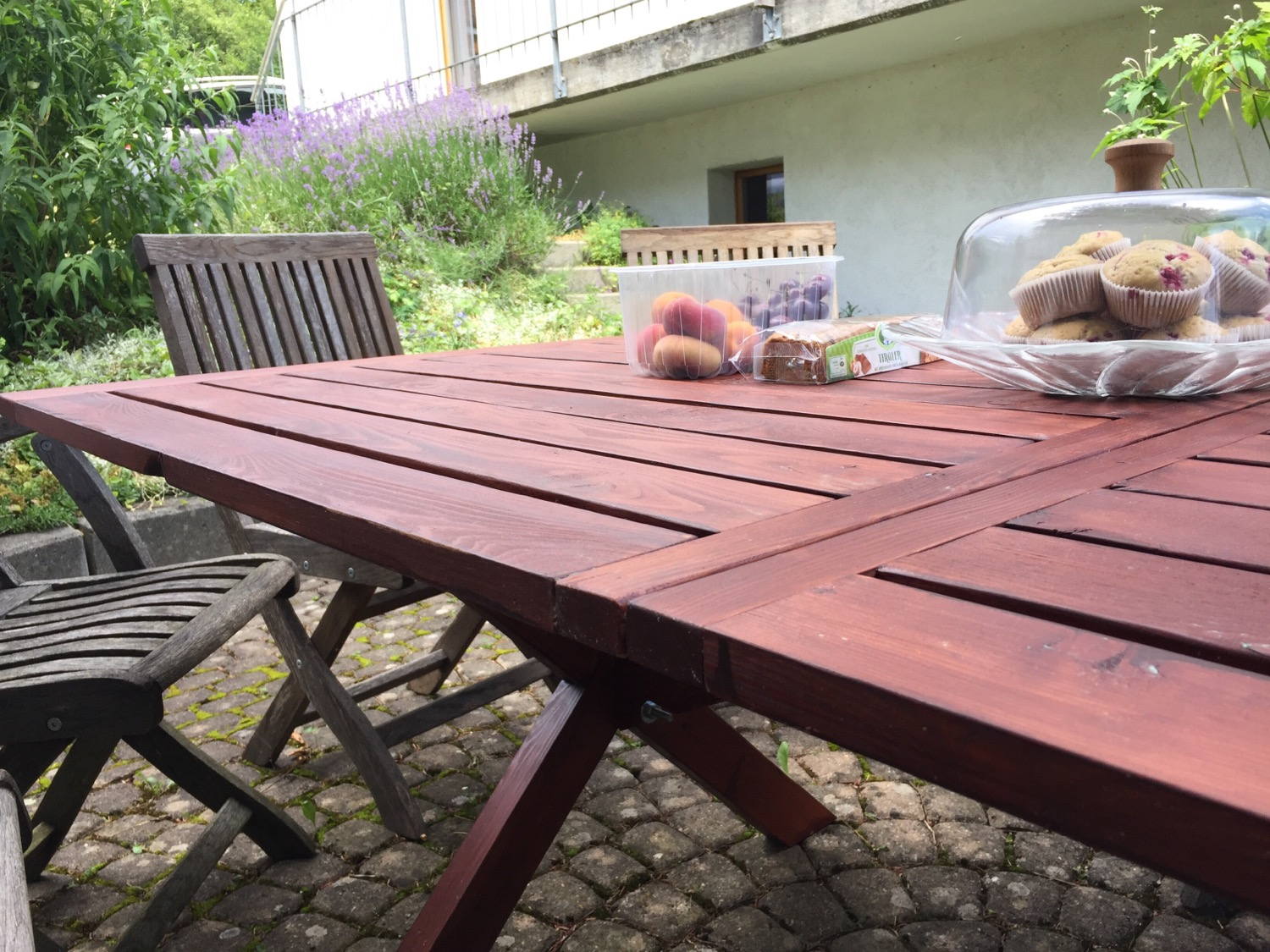 The table after being outside for nearly a year.
