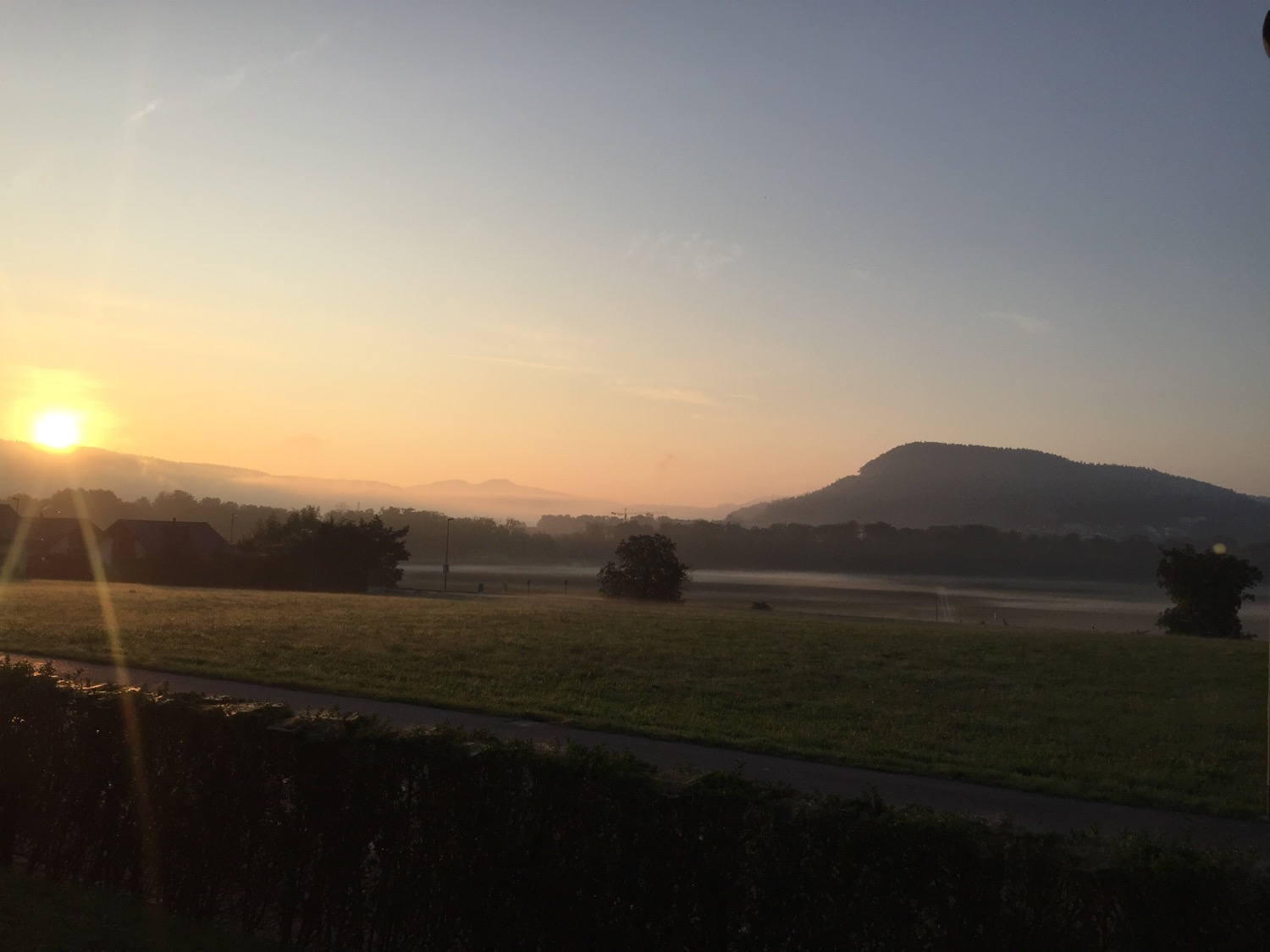 Autumn is creeping up on us. Ground fog near the river.
