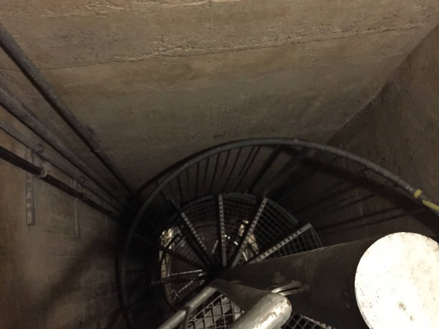 Staircase into the underground. I am visiting a bunker in our neighborhood.
