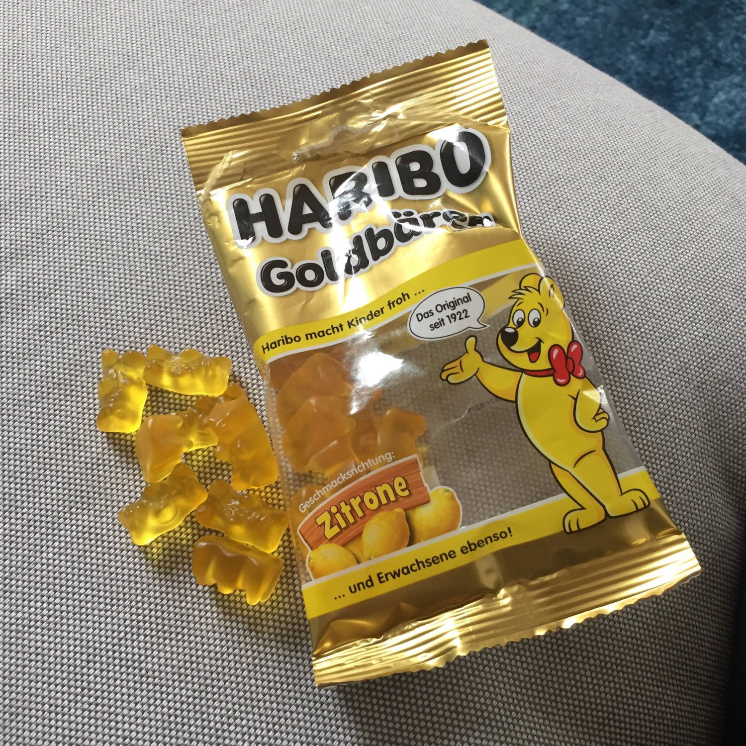 A perfect bag of gummy bears - only one color!
