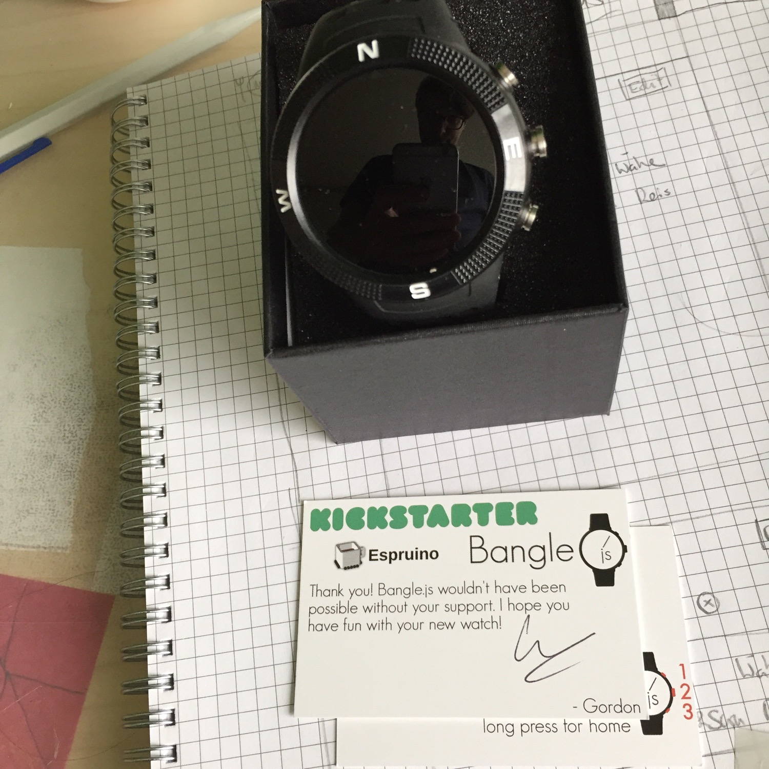 I just received my Bangle.js watch ⌚!
