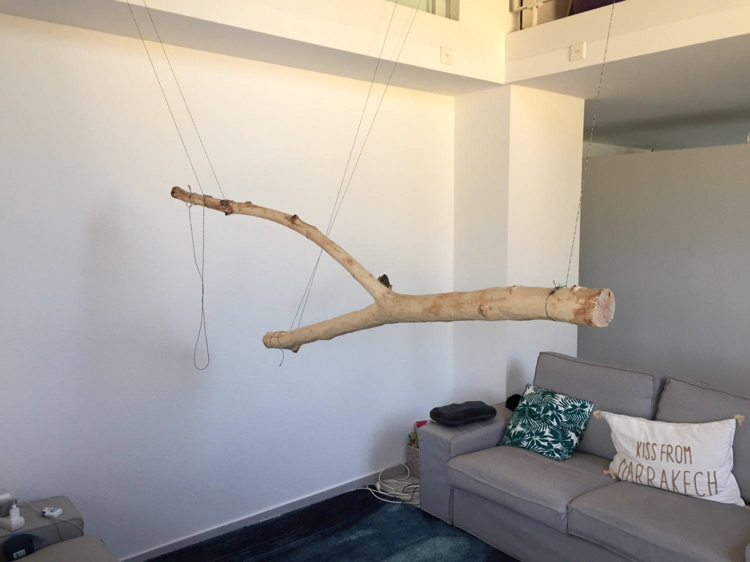 Test fitting of the new living room lamp I’m currently building. But I think I will hang it the other way around., and much higher.
