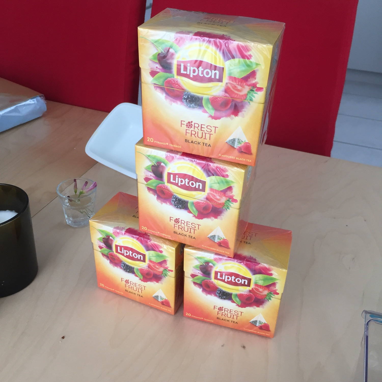 Stocked up on my favorite tee: Lipton Forest Fruit.
