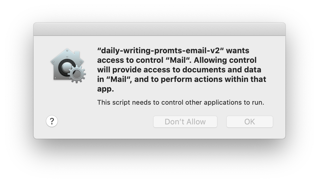 Allow the new app to run