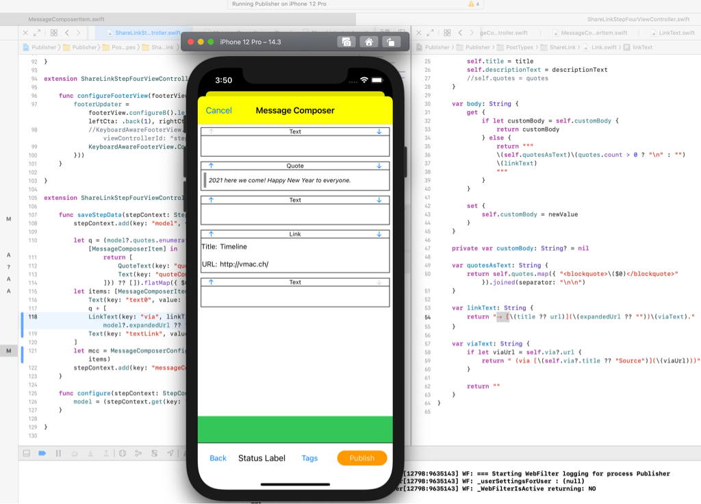 Working on my blogging app and learning a lot about auto layout today.
