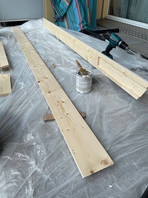 My least favorite DIY task — painting.
