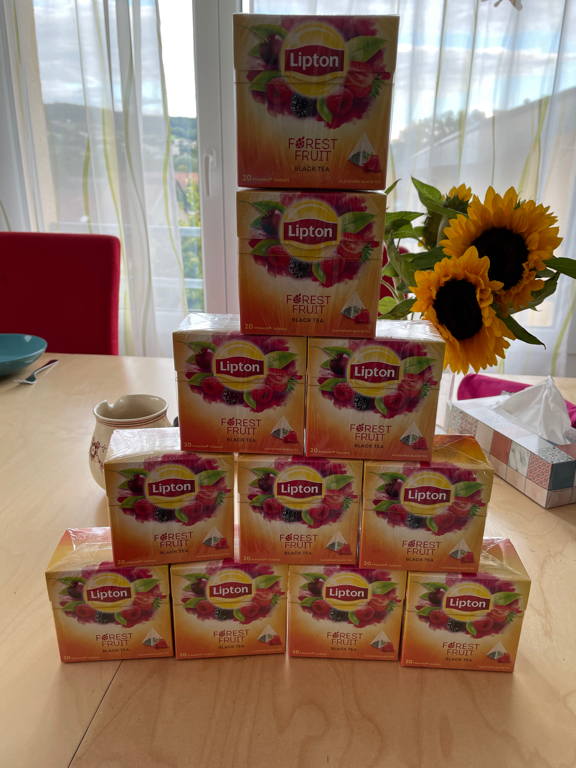 My wife got me a fresh supply of my favorite tea. It should last for some time now.
