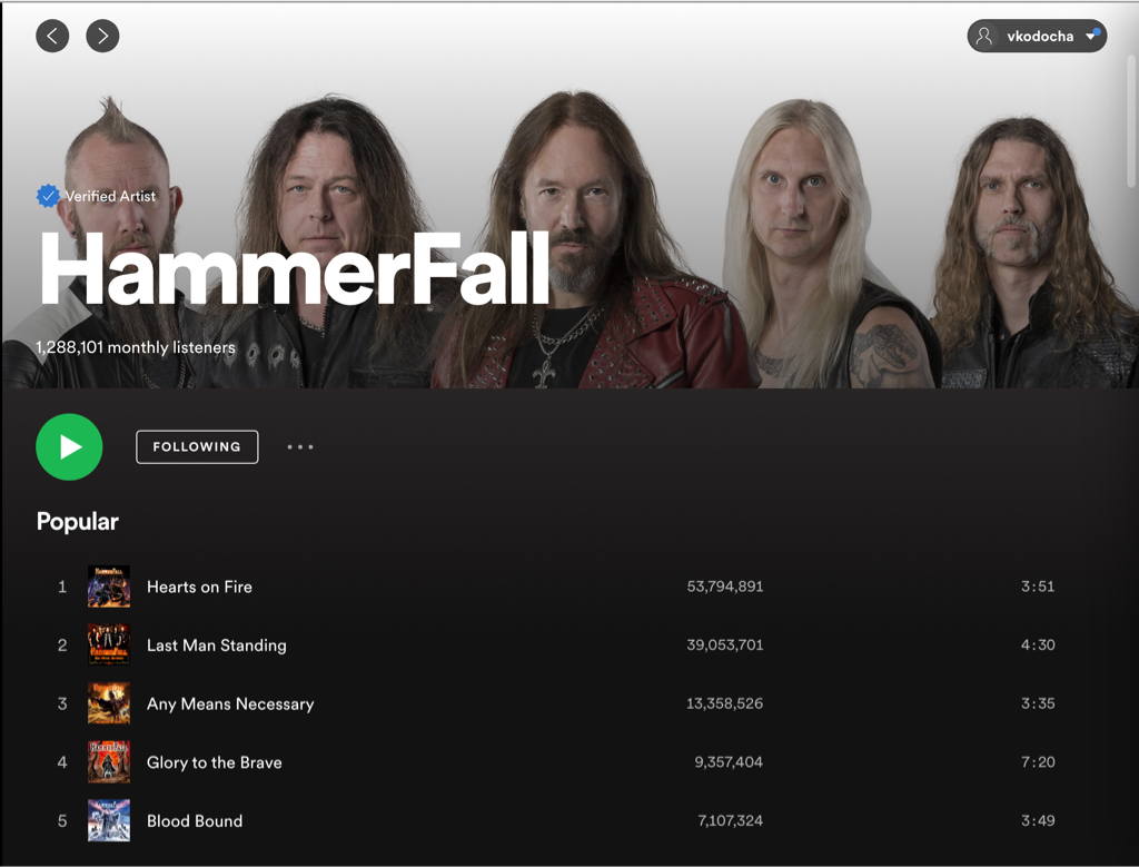 Rediscovered HammerFall this morning. I’m on a trip down memory lane right now. 🎵
