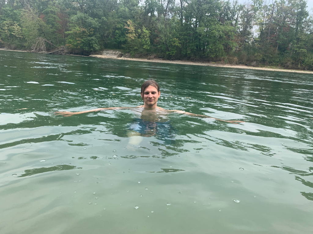 And now a refreshing cool down in the river.
