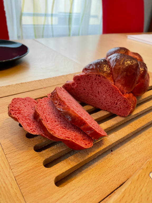 Today we eat red bread for breakfast :-D
