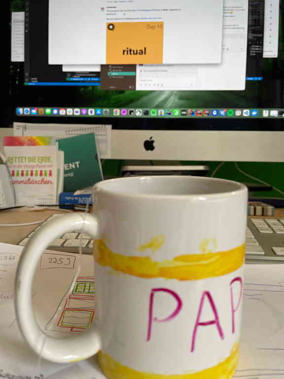 Photo Challenge Day 10 My daily ritual: Creating a cup of tee before starting work.
