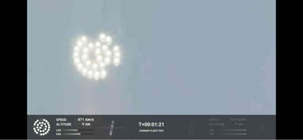 History! The image is a screenshot of the fully integrated Starship showing the burning engines.
