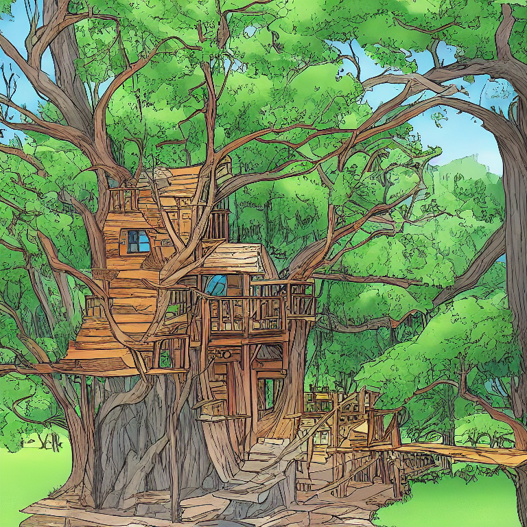 A generated image of a treehouse