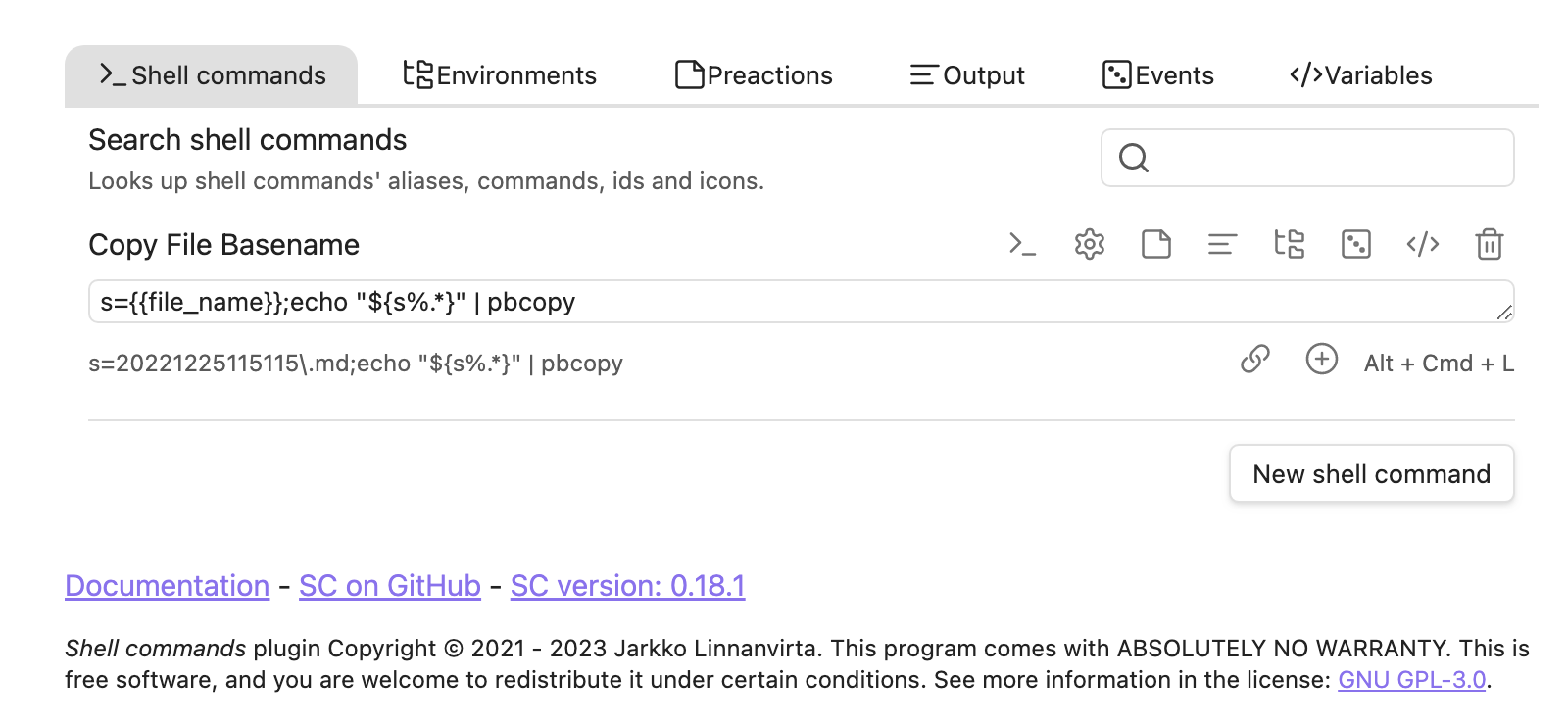 Setting up the new command
