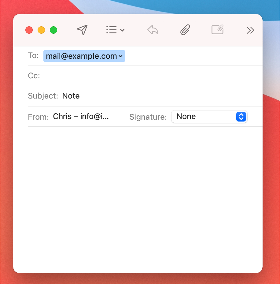 Espanso automatically fills out the &ldquo;to&rdquo; with my email address and tabs to the &ldquo;subject&rdquo; fields where it adds the &ldquo;note " marker