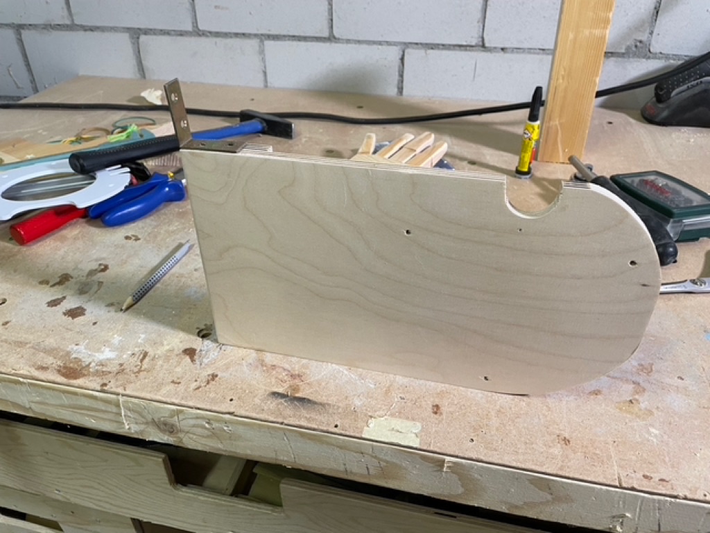 A close up of he board cut to size