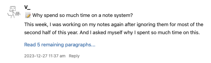 Screenshot of how the post is formated in the Micro.blog timeline