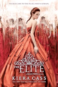 The book cover features a young woman in an elegant, strapless red gown with a voluminous skirt. She stands with her back slightly turned, looking over her shoulder. The background shows a blurred reflection of her figure in what appears to be mirrors, creating a sense of depth. Above her, text reads: