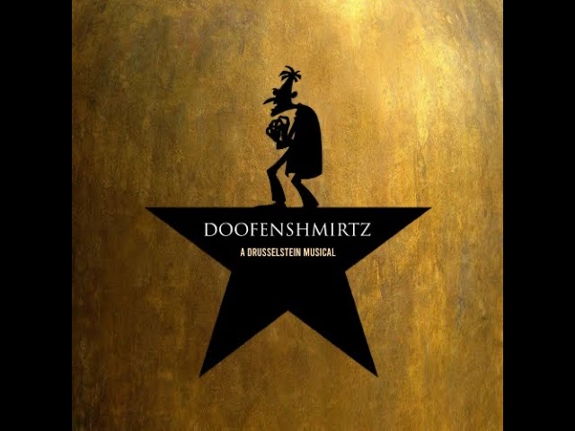 Thumbnail for a YouTube video titled &ldquo;Doofenshmirtz: A Drusselstein Musical.&rdquo; It features a silhouette of a character standing on a black star against a textured gold background. The character appears to be striking a theatrical pose.